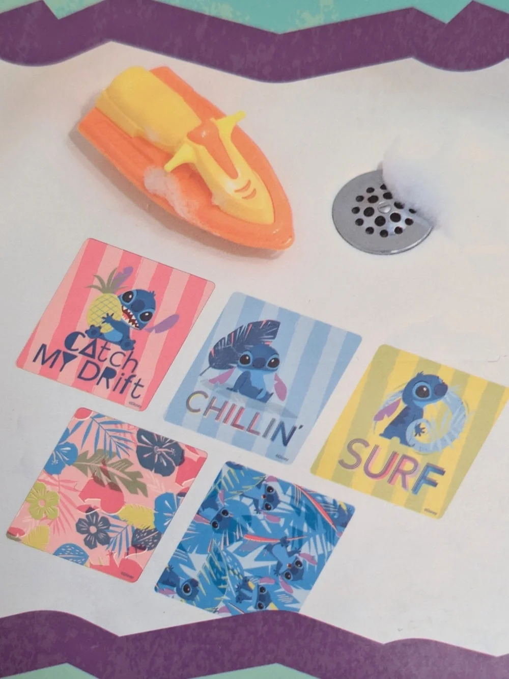 Disney Stitch 5-Pack Tub Treads Non-Slip Bathtub Decals Bathroom Safety NIP